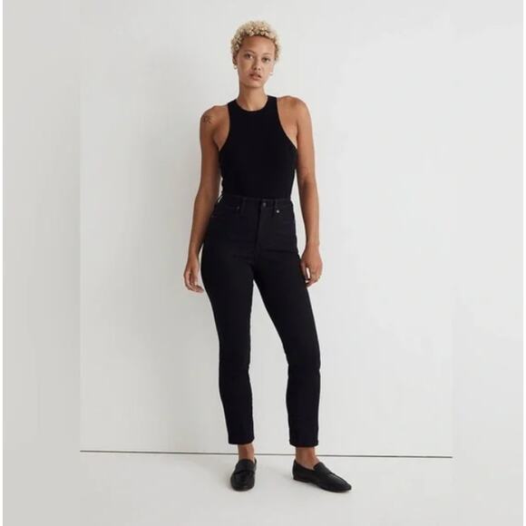 Madewell Curvy Stovepipe Jeans in Black Rise Wash Size 25 - Picture 1 of 7